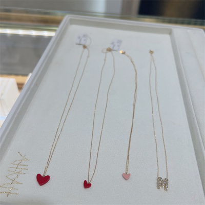 AHKAH/愛(ài)怡珂 · 大紅心 小紅心 小粉心項(xiàng)鏈18K金大紅心深田恭子同款桃心形吊墜